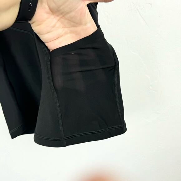 Athleta Mesh Me Up Athletic Athleisure Halter Onsie Shorts Bodysuit Black Size S - Picture 6 of 14